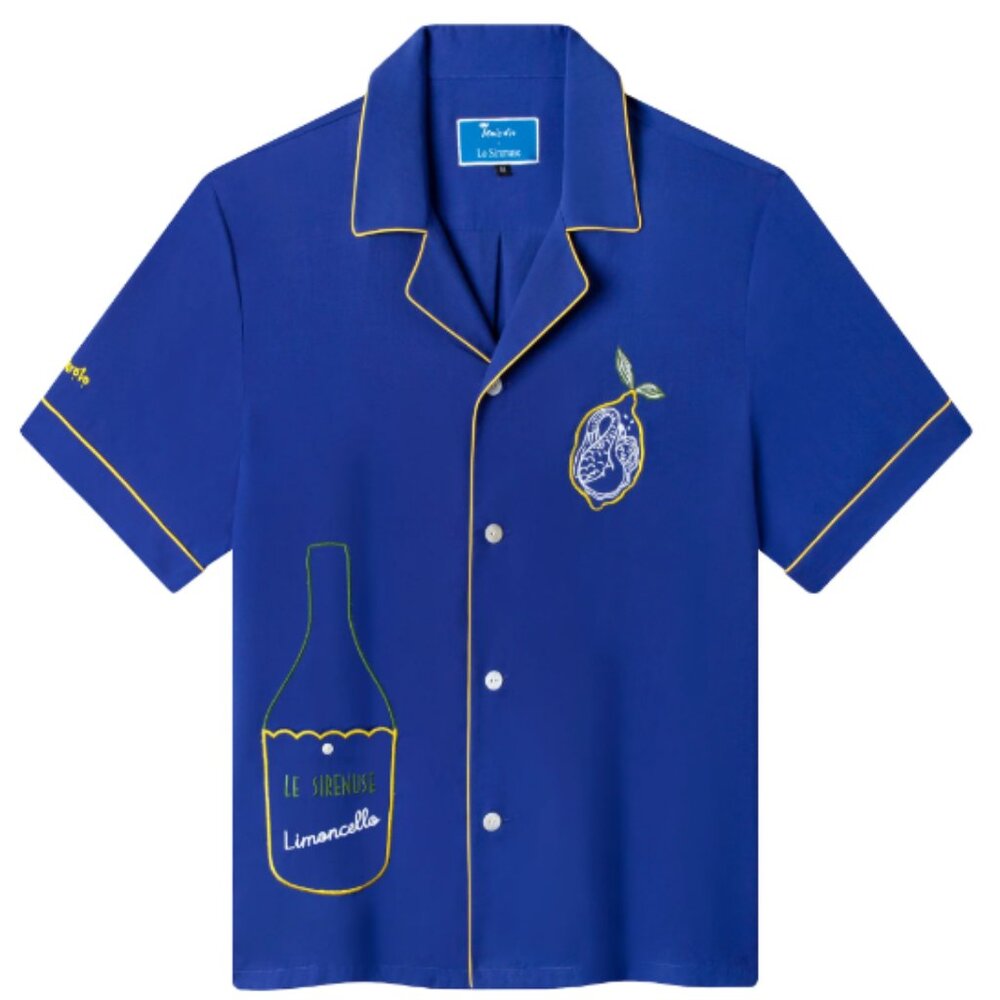 Le Sirenuse Hotel x Tombolo Limoncello Blue Cabana Shirt - Medium (SOLD OUT)
